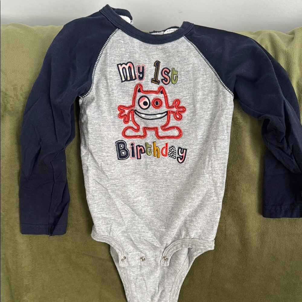 Koala Kids Gray and Black Bodysuit One Piece